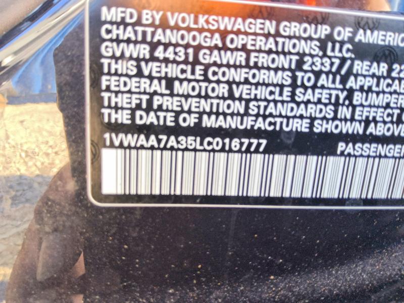 Aukcja sprzedaży 2020 Volkswagen Passat, vin: 1VWAA7A35LC016777, numer aukcji: 53364116