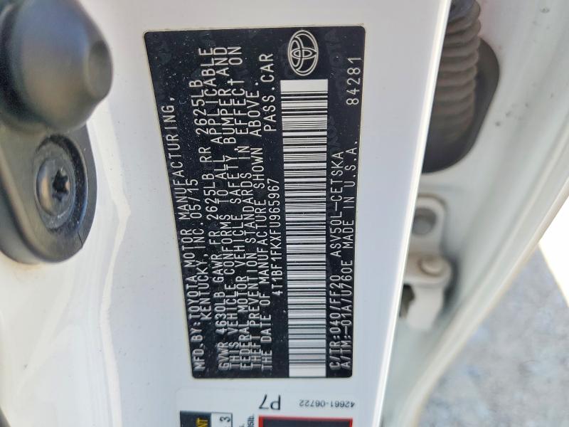 Продажа на аукционе авто 2015 Toyota Camry, vin: 4T1BF1FKXFU965967, номер лота: 55601216