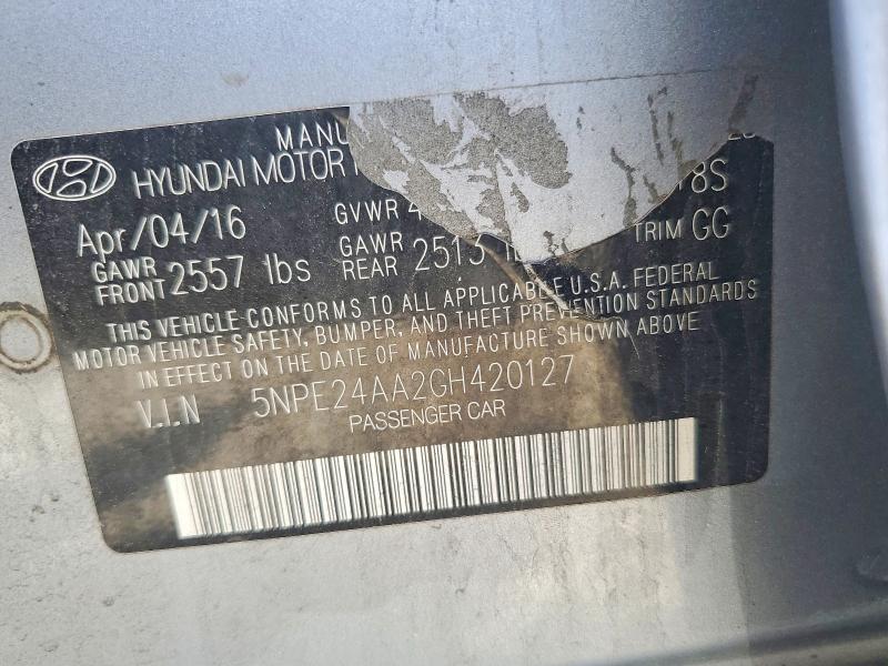 2016 Hyundai Sonata მანქანა იყიდება აუქციონზე, vin: 5NPE24AA2GH420127, აუქციონის ნომერი: 57248976
