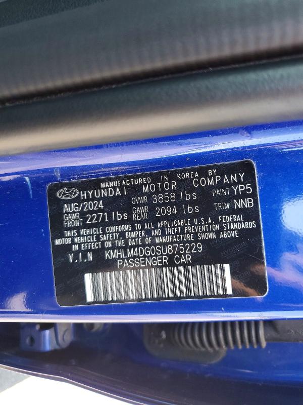 2025 Hyundai Elantra მანქანა იყიდება აუქციონზე, vin: KMHLM4DG0SU875229, აუქციონის ნომერი: 57318156