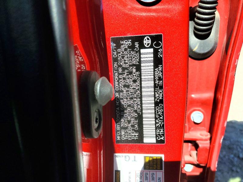 Aukcja sprzedaży 2019 Toyota Prius, vin: JTDKARFU3K3086278, numer aukcji: 56159666