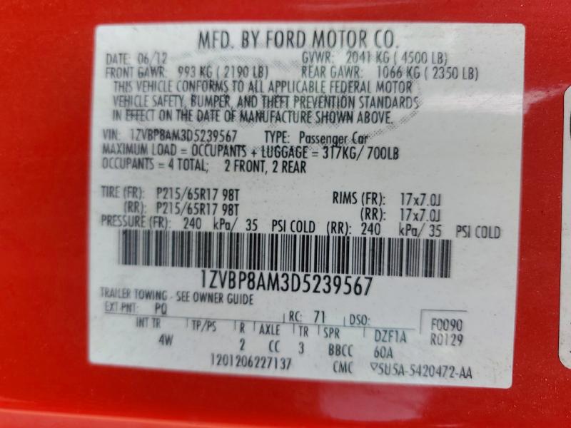 Продаж на аукціоні авто 2013 Ford Mustang, vin: 1ZVBP8AM3D5239567, номер лоту: 56746806