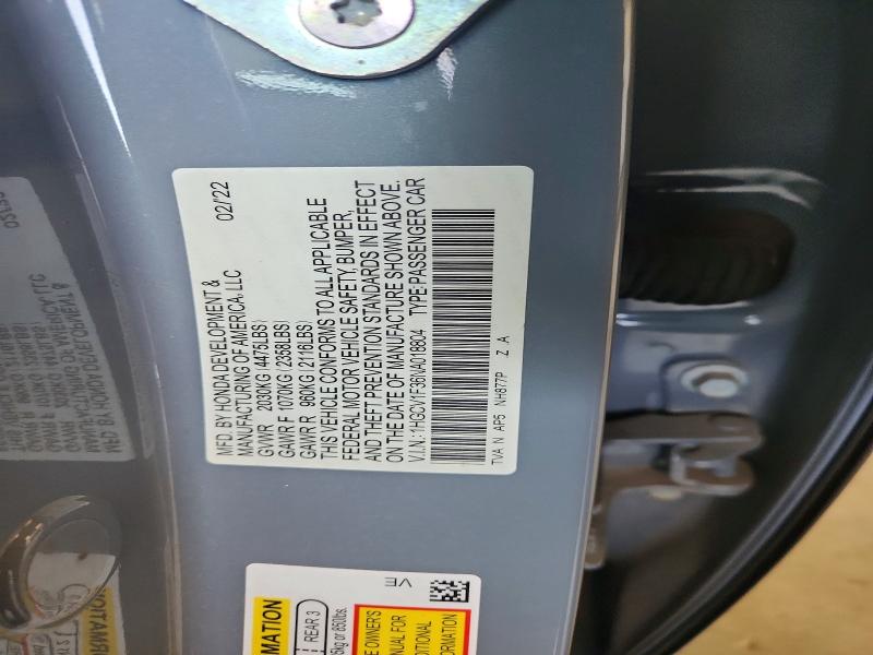 2022 Honda Accord მანქანა იყიდება აუქციონზე, vin: 1HGCV1F36NA018804, აუქციონის ნომერი: 55859646