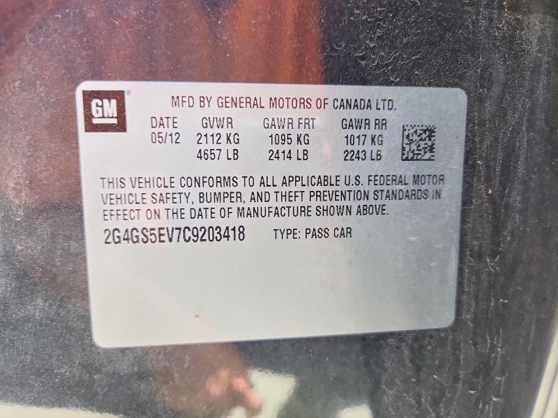 Aukcja sprzedaży 2012 Buick Regal, vin: 2G4GS5EV7C9203418, numer aukcji: 56594846