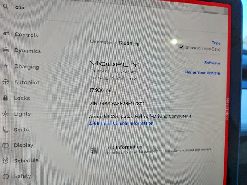 2024 Tesla Model Y მანქანა იყიდება აუქციონზე, vin: 7SAYGAEE2RF117301, აუქციონის ნომერი: 57588746
