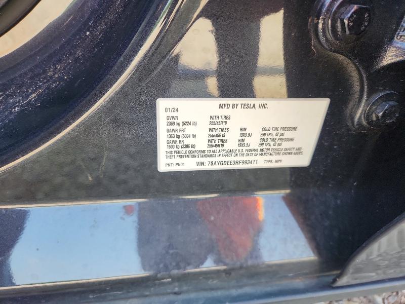 Aukcja sprzedaży 2024 Tesla Model Y, vin: 7SAYGDEE3RF993411, numer aukcji: 58718866