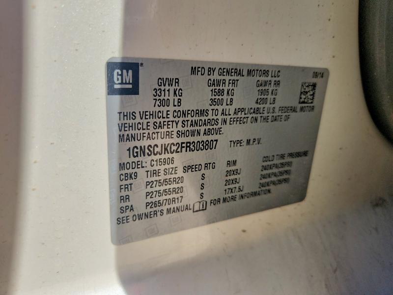 56655836 :رقم المزاد ، 1GNSCJKC2FR303807 vin ، 2015 Chevrolet Suburban مزاد بيع