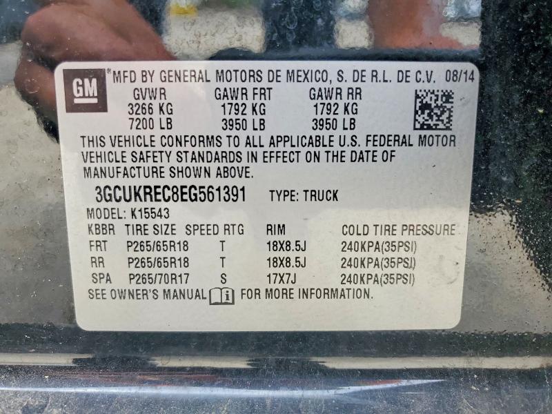 Продажа на аукционе авто 2014 Chevrolet Silverado, vin: 3GCUKREC8EG561391, номер лота: 55067296