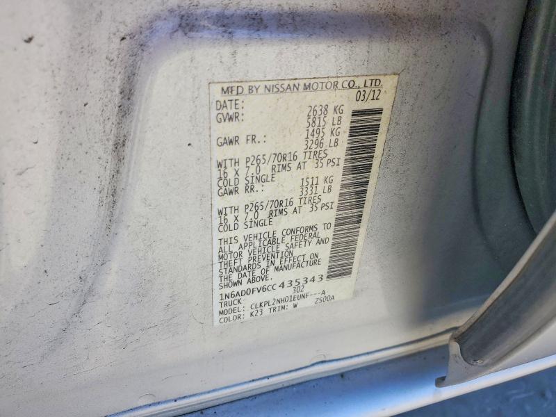 Aukcja sprzedaży 2012 Nissan Frontier, vin: 1N6AD0FV6CC435343, numer aukcji: 55673476