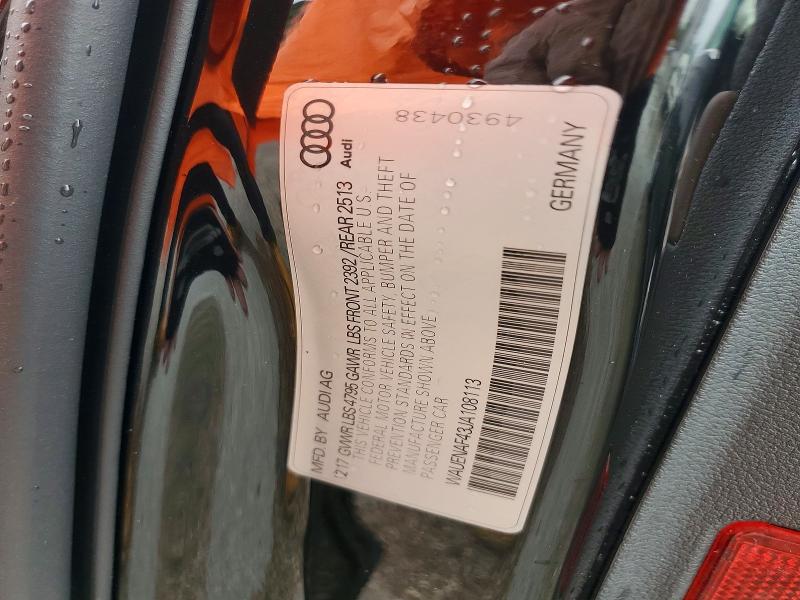 2018 Audi A4 მანქანა იყიდება აუქციონზე, vin: WAUENAF43JA108113, აუქციონის ნომერი: 56561916