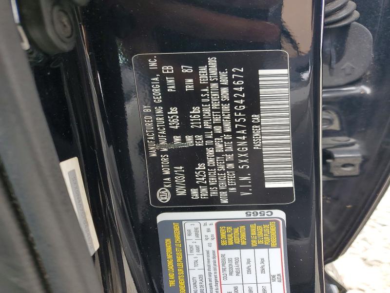 54878856 :رقم المزاد ، 5XXGN4A75FG424672 vin ، 2015 Kia Optima مزاد بيع