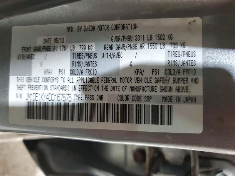 2013 Mazda Mazda2 მანქანა იყიდება აუქციონზე, vin: JM1DE1KY4D0167575, აუქციონის ნომერი: 55886926