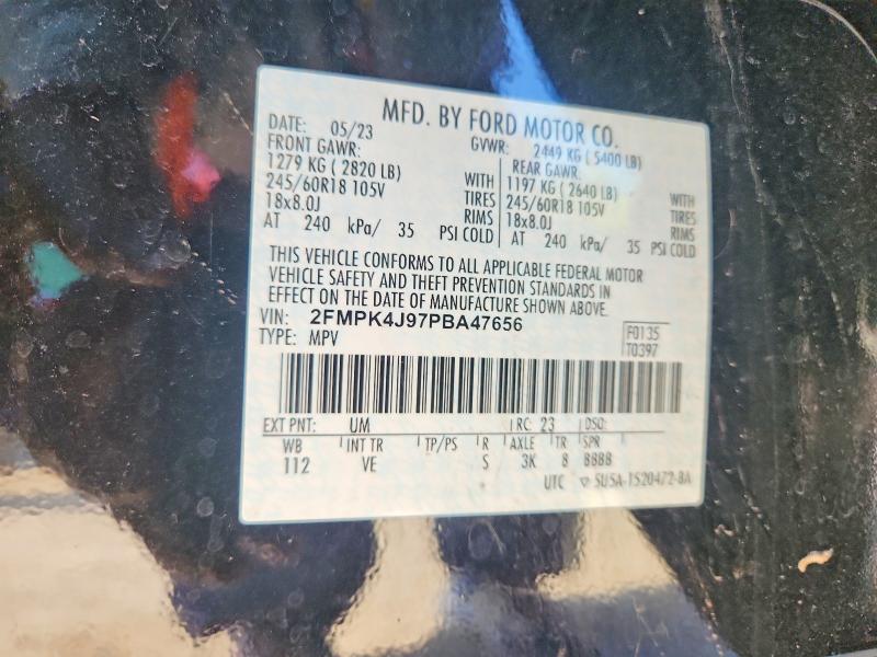 2023 Ford Edge მანქანა იყიდება აუქციონზე, vin: 2FMPK4J97PBA47656, აუქციონის ნომერი: 59106696