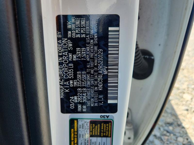 59069306 :رقم المزاد ، KNDC34LA2R5210129 vin ، 2024 Kia Ev6 مزاد بيع