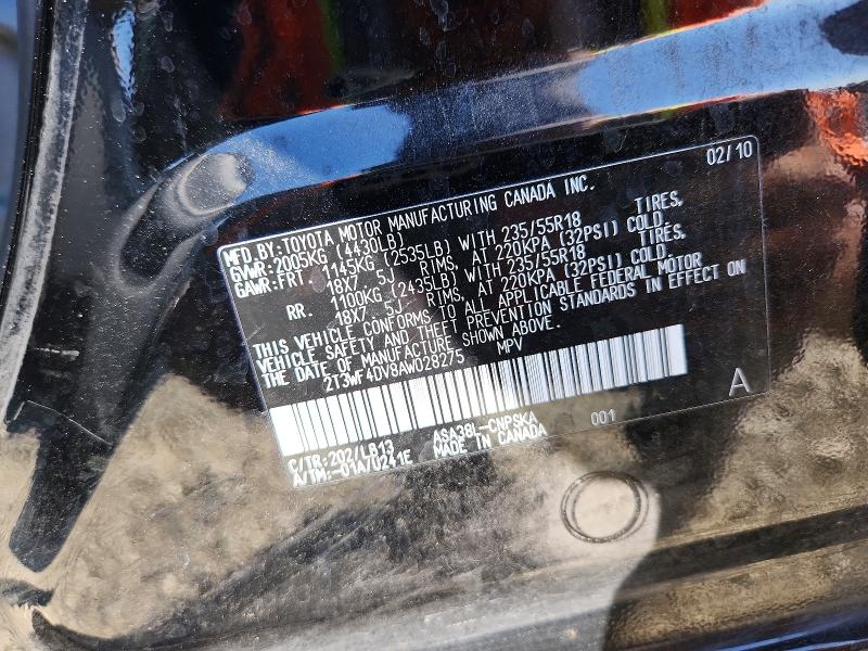 Продаж на аукціоні авто 2010 Toyota Rav4, vin: 2T3WF4DV8AW028275, номер лоту: 57605356