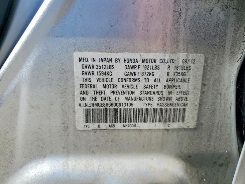 Продаж на аукціоні авто 2013 Honda Fit, vin: JHMGE8H56DC013109, номер лоту: 55628286