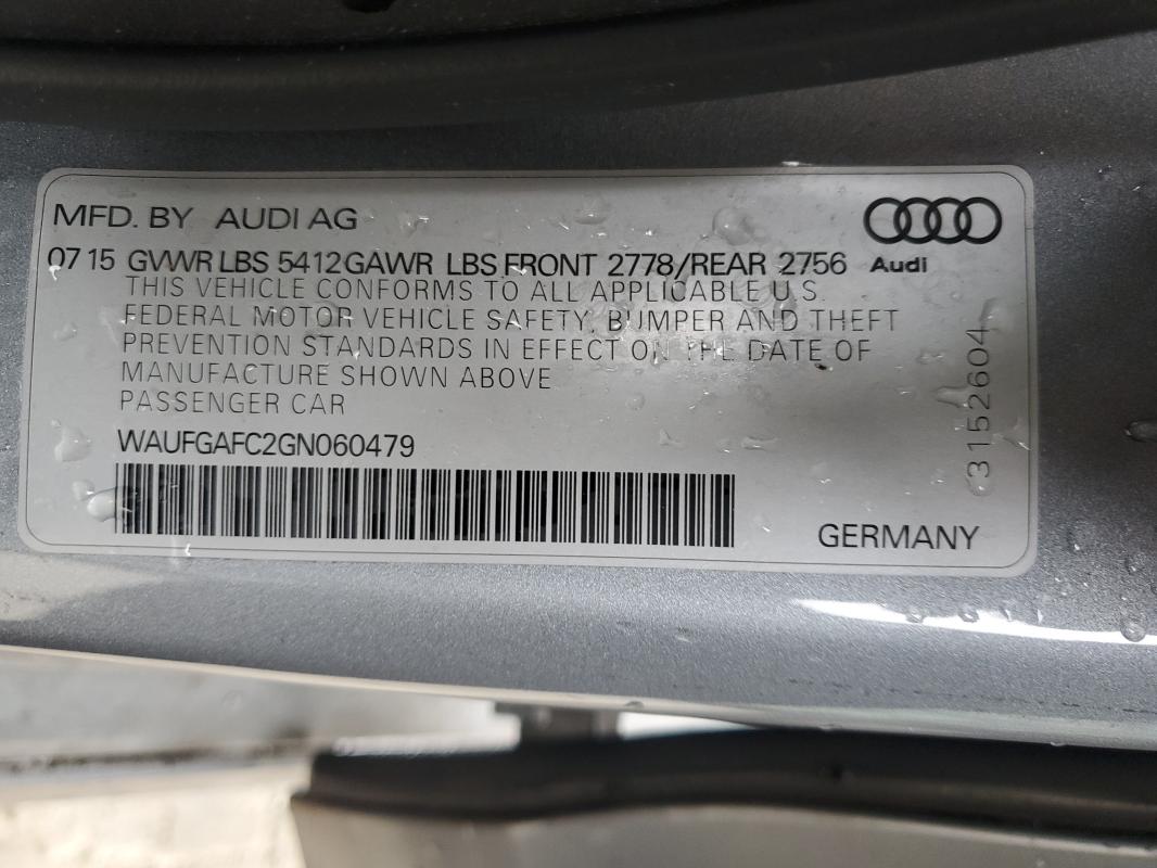 Aukcja sprzedaży 2016 Audi A6, vin: WAUFGAFC2GN060479, numer aukcji: 56854646