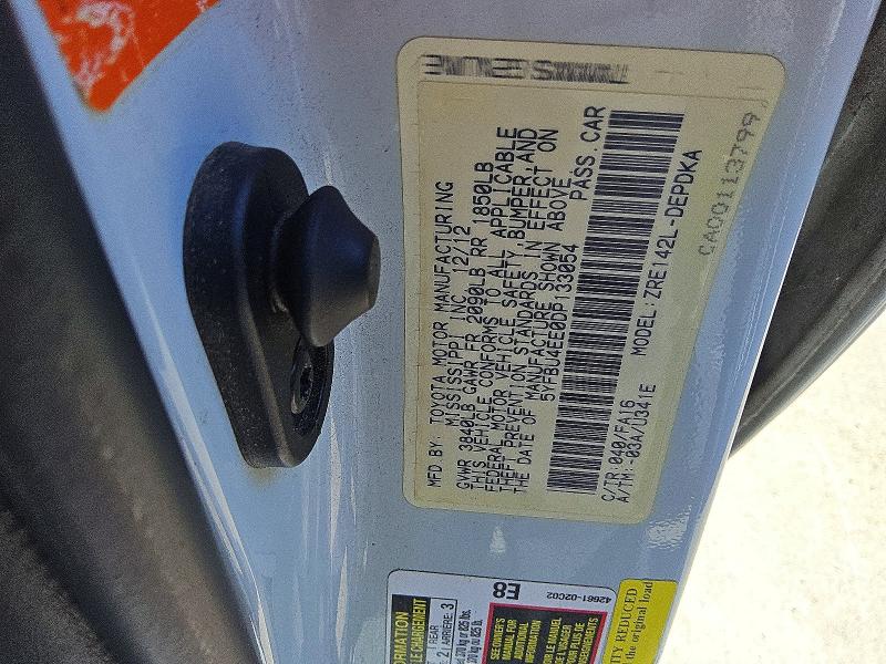 Aukcja sprzedaży 2013 Toyota Corolla, vin: 5YFBU4EE0DP133054, numer aukcji: 55072826