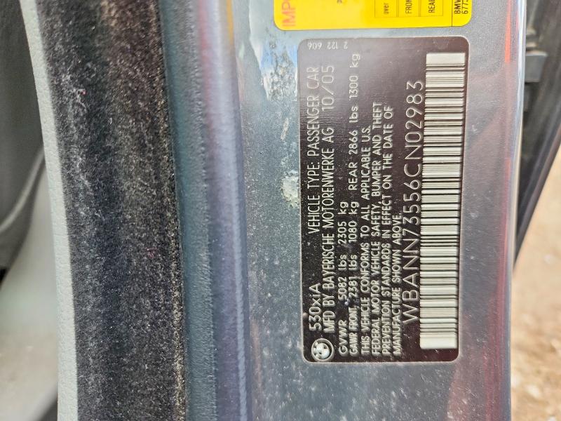 Продаж на аукціоні авто 2006 Bmw 530, vin: WBANN73556CN02983, номер лоту: 57941116