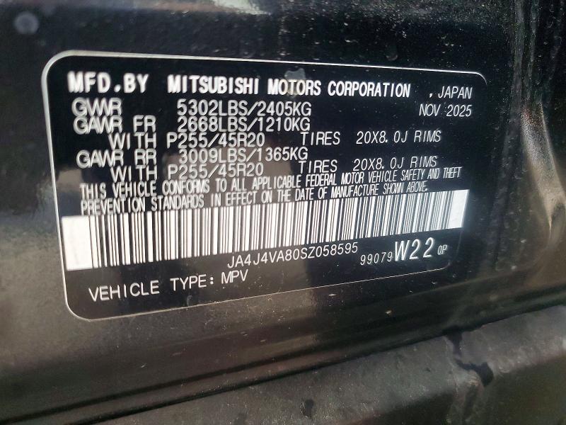 Aukcja sprzedaży 2025 Mitsubishi Outlander, vin: JA4J4VA80SZ058595, numer aukcji: 58768746