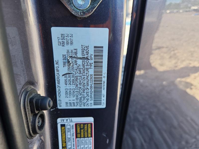 58076026 :رقم المزاد ، 5J6RW2H58HL023936 vin ، 2017 Honda Cr-v مزاد بيع