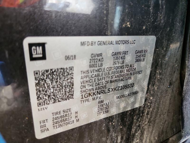 57845196 :رقم المزاد ، 1GKKNRLSXKZ105532 vin ، 2019 Gmc Acadia مزاد بيع
