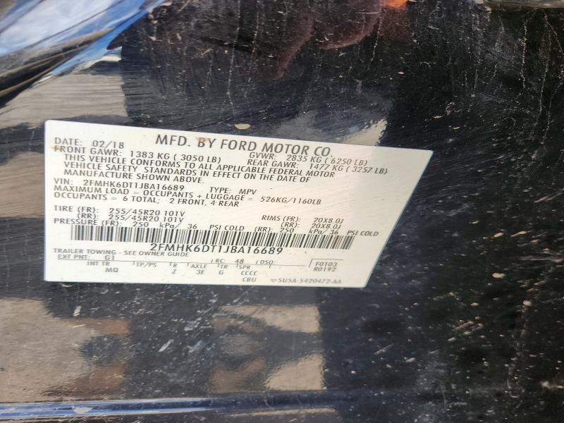 Aukcja sprzedaży 2018 Ford Flex, vin: 2FMHK6DT1JBA16689, numer aukcji: 58154136