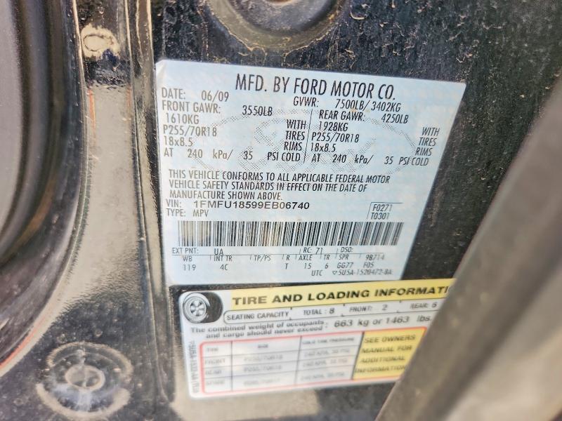 2009 Ford Expedition მანქანა იყიდება აუქციონზე, vin: 1FMFU18599EB06740, აუქციონის ნომერი: 52728726