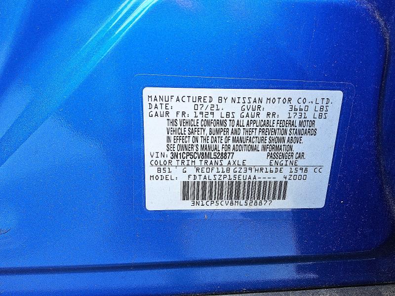 Продажа на аукционе авто 2021 Nissan Kicks, vin: 3N1CP5CV8ML528877, номер лота: 57898466