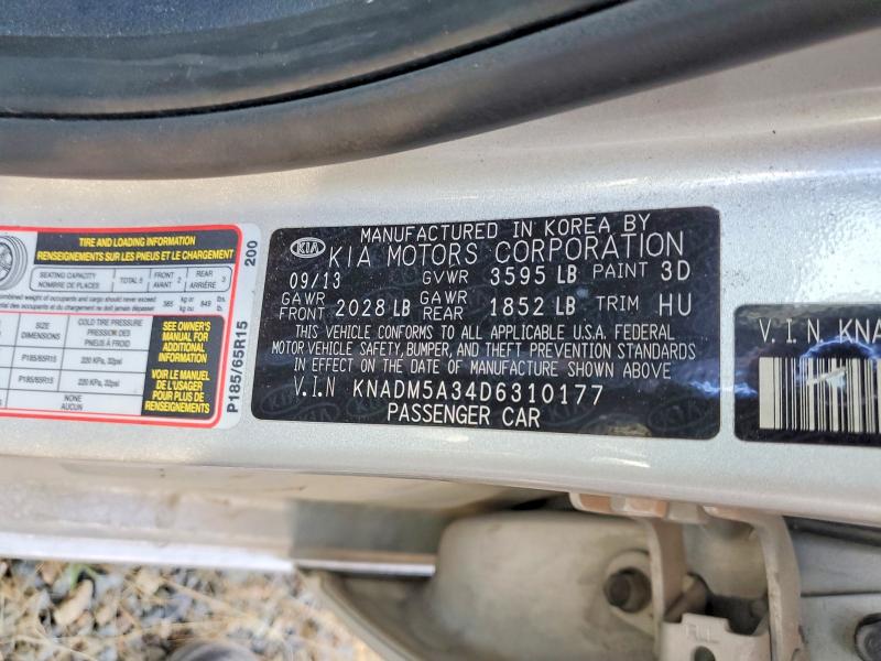 Aukcja sprzedaży 2013 Kia Rio, vin: KNADM5A34D6310177, numer aukcji: 55566416
