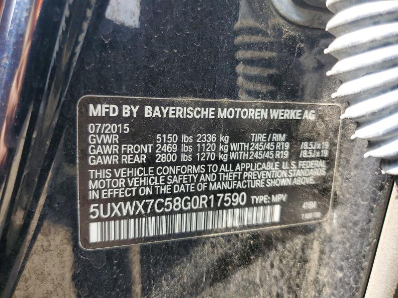 59277476 :رقم المزاد ، 5UXWX7C58G0R17590 vin ، 2016 Bmw X3 مزاد بيع