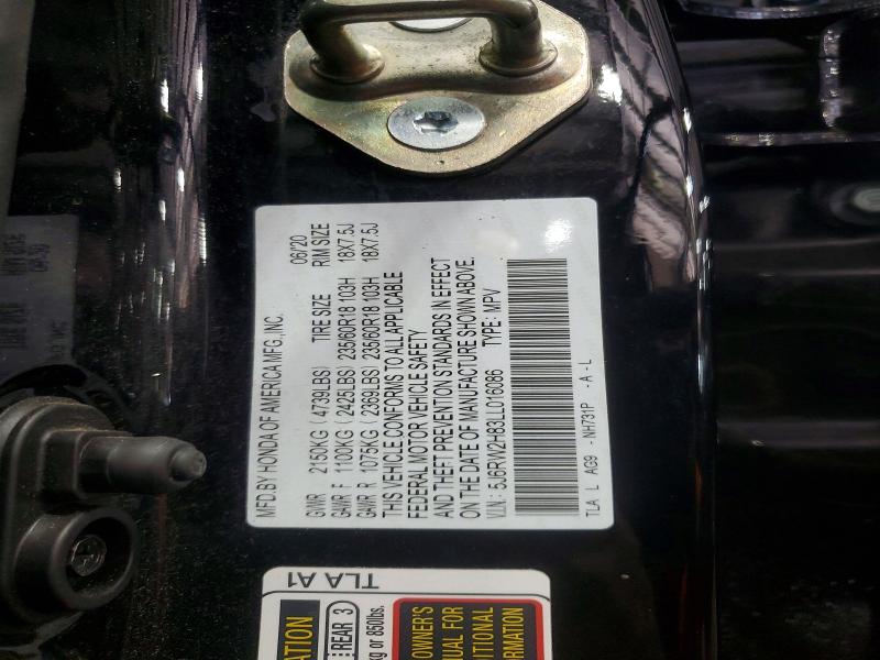 Продажа на аукционе авто 2020 Honda Cr-v, vin: 5J6RW2H83LL016086, номер лота: 57156366