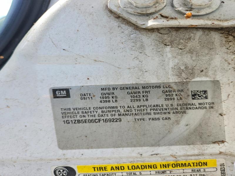 56504676 :رقم المزاد ، 1G1ZB5E06CF169229 vin ، 2012 Chevrolet Malibu مزاد بيع