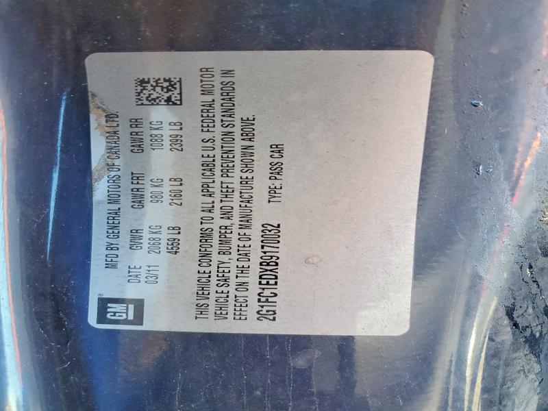 56865096 :رقم المزاد ، 2G1FC1EDXB9170032 vin ، 2011 Chevrolet Camaro مزاد بيع