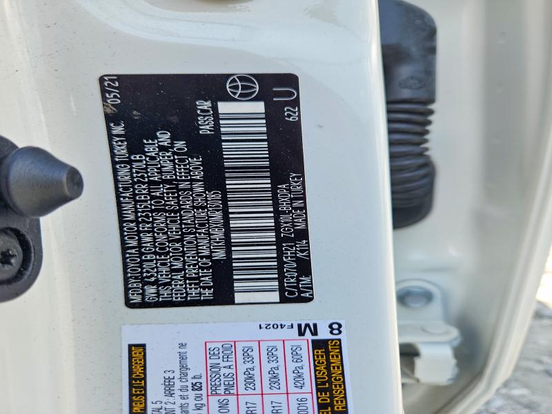 59545816 :رقم المزاد ، NMTKHMBX0MR130185 vin ، 2021 Toyota C-hr مزاد بيع