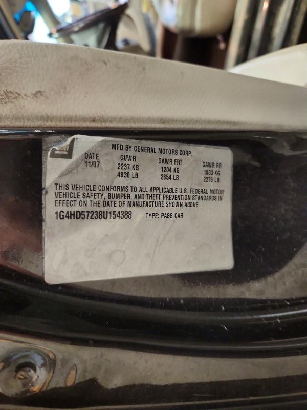 2008 Buick Lucerne მანქანა იყიდება აუქციონზე, vin: 1G4HD57238U154388, აუქციონის ნომერი: 56813376