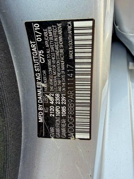 58832046 :رقم المزاد ، WDDGF8BB9AR111417 vin ، 2010 Mercedes-benz C مزاد بيع