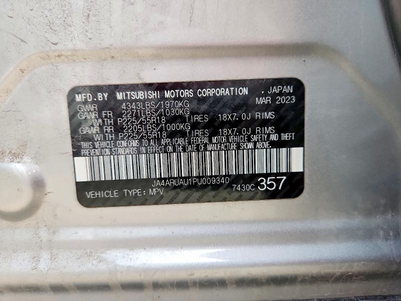 2023 Mitsubishi Outlander Sport მანქანა იყიდება აუქციონზე, vin: JA4ARUAU1PU009340, აუქციონის ნომერი: 57515766