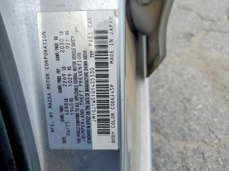 Продажа на аукционе авто 2016 Mazda 6, vin: JM1GJ1W51G1435330, номер лота: 57719096
