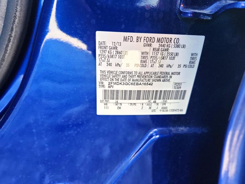 Продаж на аукціоні авто 2014 Ford Edge, vin: 2FMDK3GC6EBA16542, номер лоту: 55825236