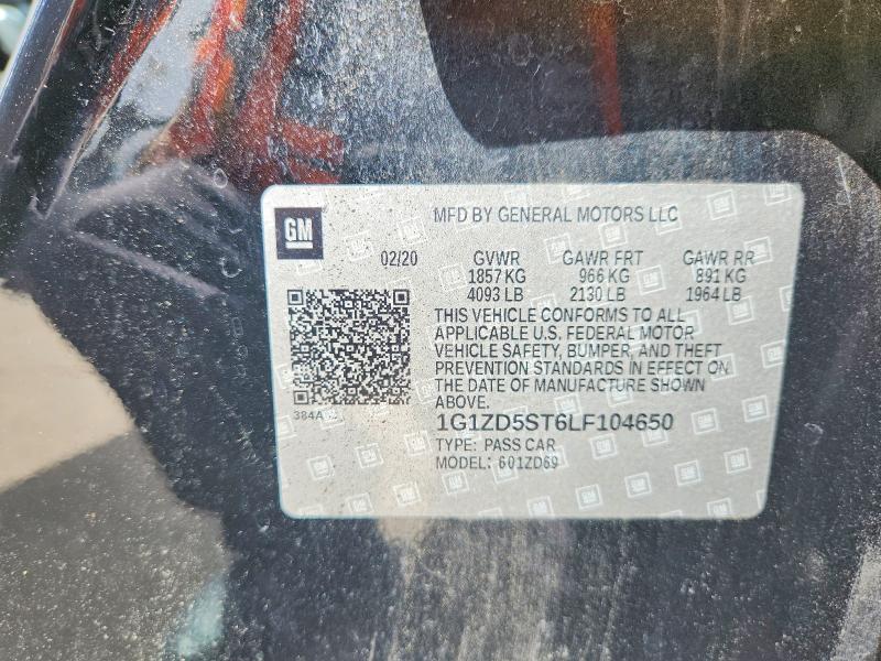 57207176 :رقم المزاد ، 1G1ZD5ST6LF104650 vin ، 2020 Chevrolet Malibu مزاد بيع