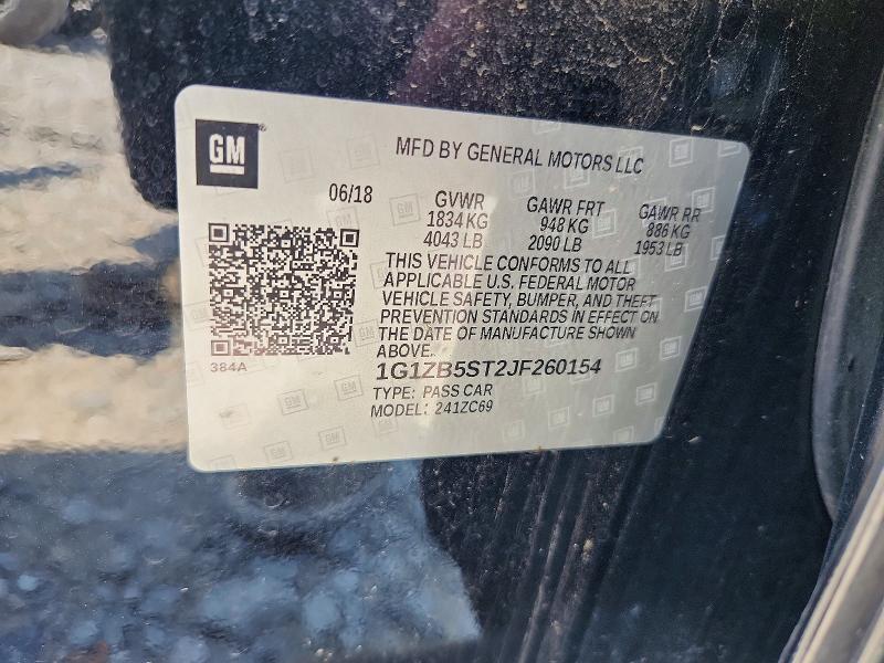 Aukcja sprzedaży 2018 Chevrolet Malibu, vin: 1G1ZB5ST2JF260154, numer aukcji: 56818956