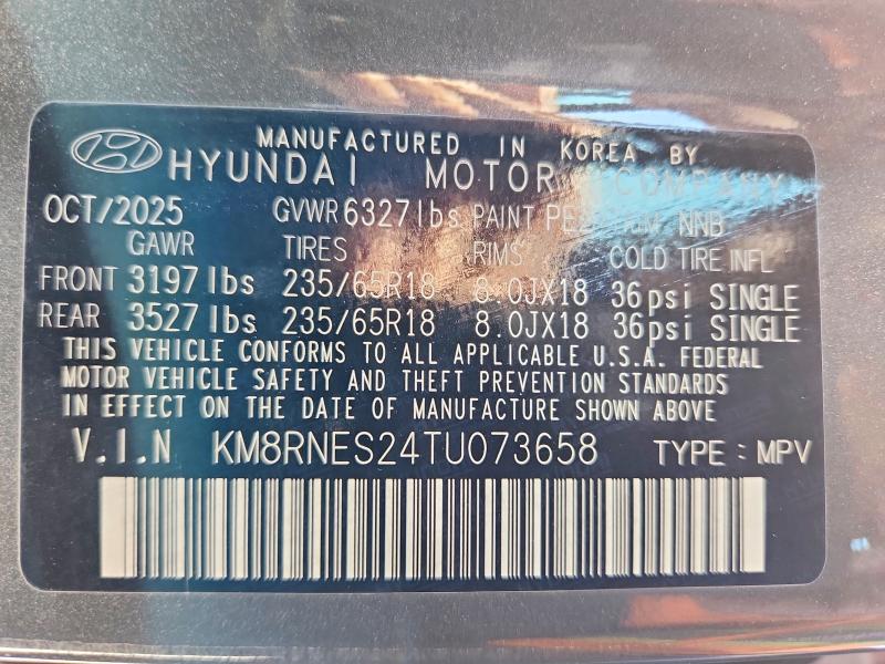 Aukcja sprzedaży 2026 Hyundai Palisade, vin: KM8RNES24TU073658, numer aukcji: 57072396