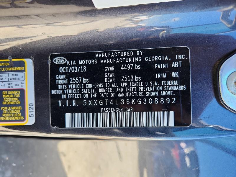 Продаж на аукціоні авто 2019 Kia Optima, vin: 5XXGT4L36KG308892, номер лоту: 57486536