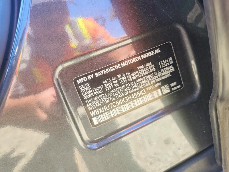 2019 Bmw X1 მანქანა იყიდება აუქციონზე, vin: WBXHU7C54K3H45543, აუქციონის ნომერი: 54893966