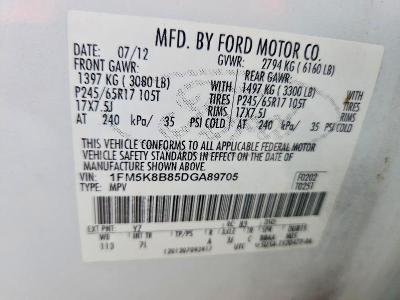 Aukcja sprzedaży 2013 Ford Explorer, vin: 1FM5K8B85DGA89705, numer aukcji: 56544216