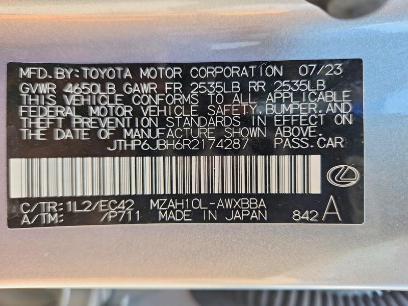 Aukcja sprzedaży 2024 Lexus Ux 250h, vin: JTHP6JBH6R2174287, numer aukcji: 56291376