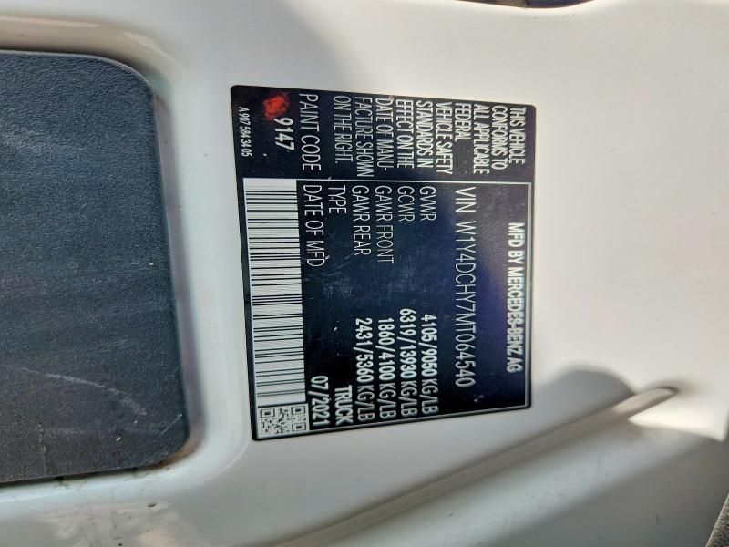 2021 Mercedes-benz Sprinter მანქანა იყიდება აუქციონზე, vin: W1Y4DCHY7MT064540, აუქციონის ნომერი: 56959186