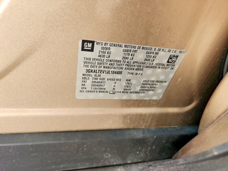 Aukcja sprzedaży 2018 Gmc Terrain, vin: 3GKALTEV1JL184486, numer aukcji: 59007236
