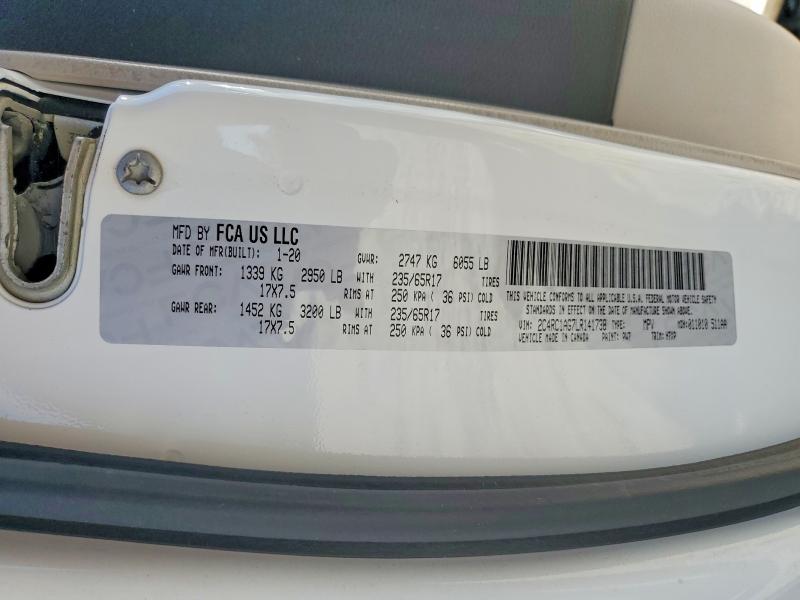 2020 Chrysler Voyager მანქანა იყიდება აუქციონზე, vin: 2C4RC1AG7LR141738, აუქციონის ნომერი: 55613806